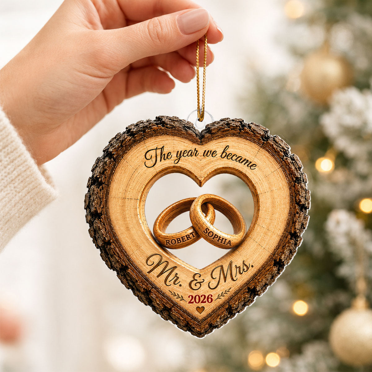 Together Forever Couple Anniversary 2D Flat - Personalized Acrylic Ornament - Heartfelt Gift for Her, for Him