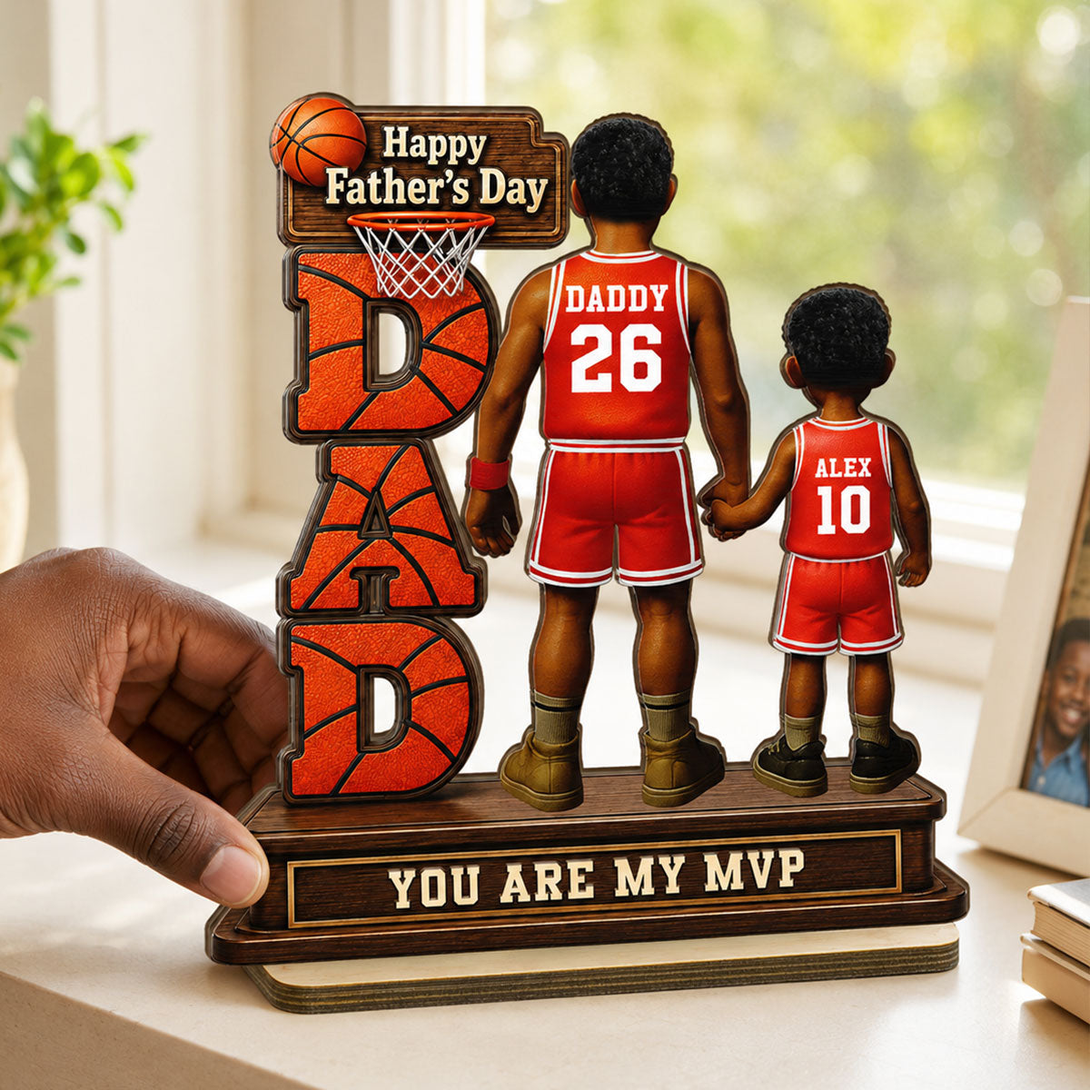 Basketball Dad Legend You Are Our MVP - Personalized 2-Layered Wooden Plaque -  Gift For Dad, Husband, Basketball Fans
