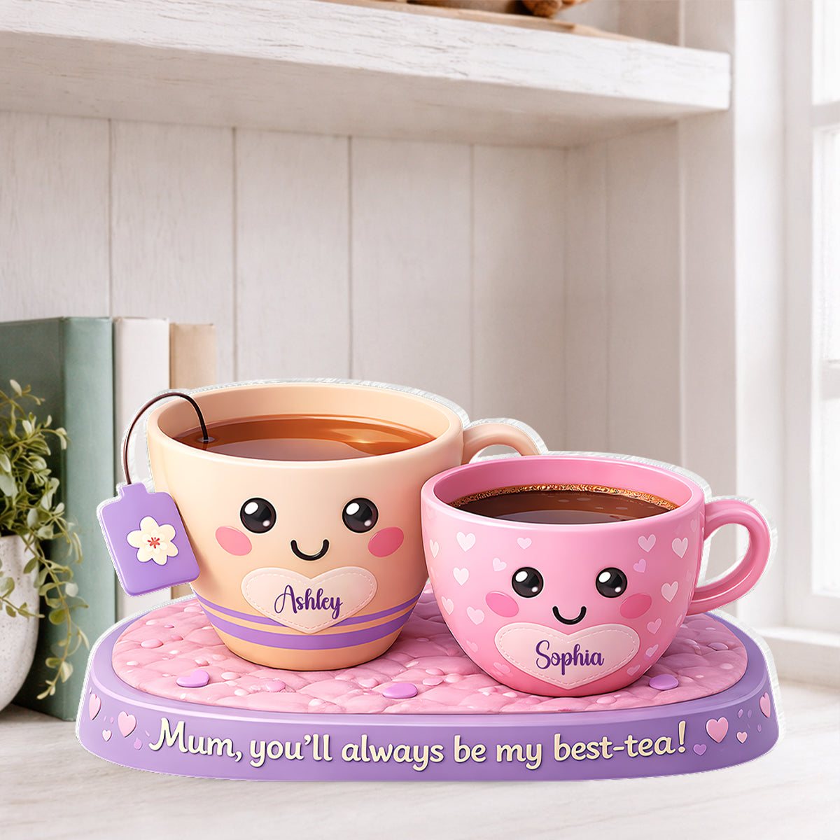 Mum You'll Always Be My Best-tea - Personalised Acrylic Block Plaque - UK Mother's Day Gift For Mum