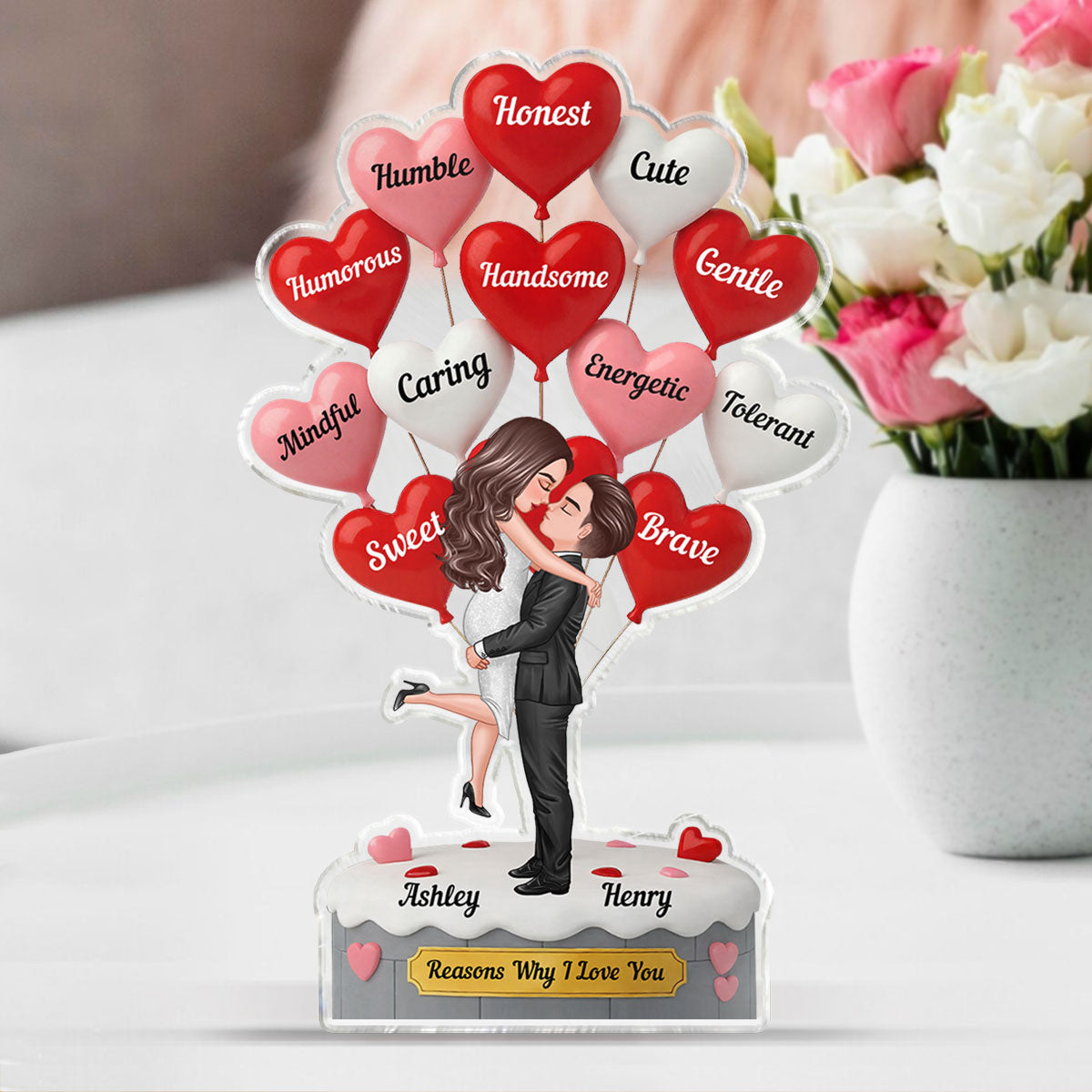 Reason Why I Love You Romantic Couple - Personalized Acrylic Block Plaque - Valentine's Gift For Him, For Her