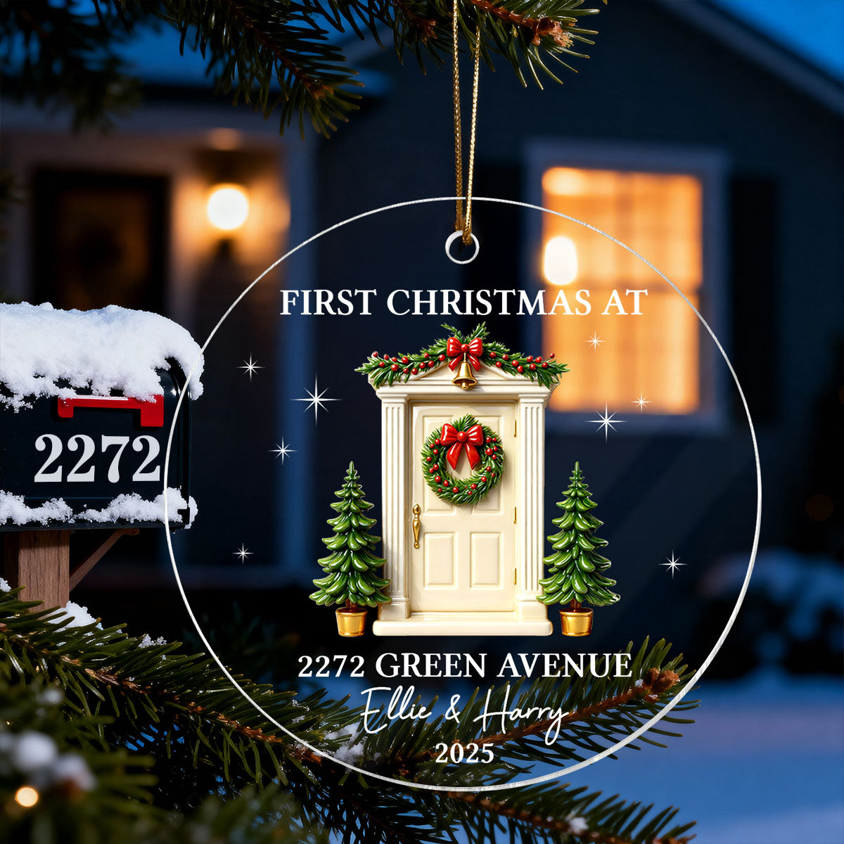 First Christmas New Home 3D Effect - Personalized Acrylic Ornament - New Home Decor