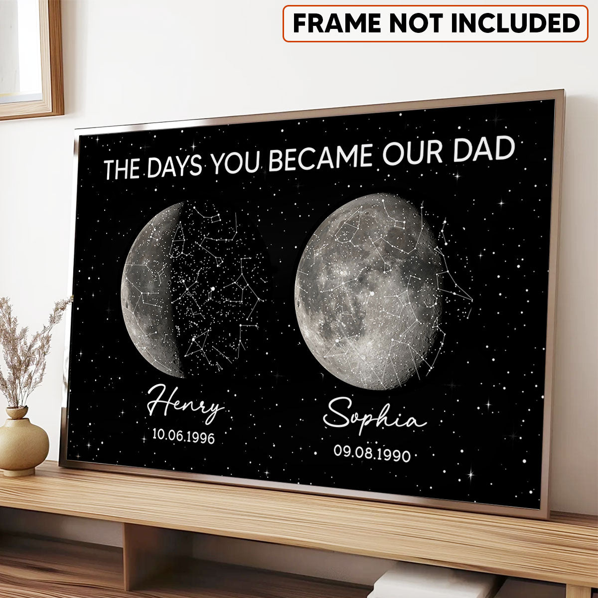 The Day You Became Dad Custom Moon Phase & Star Map - Personalized Poster - Father's Day Gift For Dad, Husband