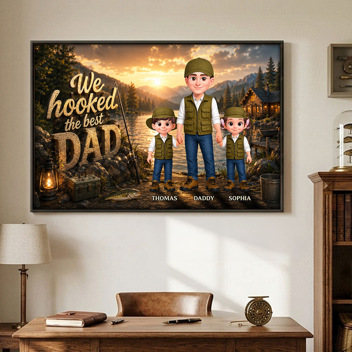 The Best Catch Dad Fishing - Personalized Poster - Father's Day Gift For Dad, Husband