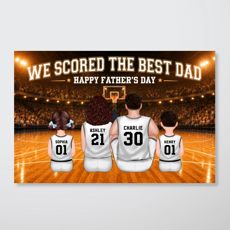 Basketball Dad Legend Daddy's Dream Team - Personalized Poster - Father's Day Gift For Dad, Husband, Basketball Fans