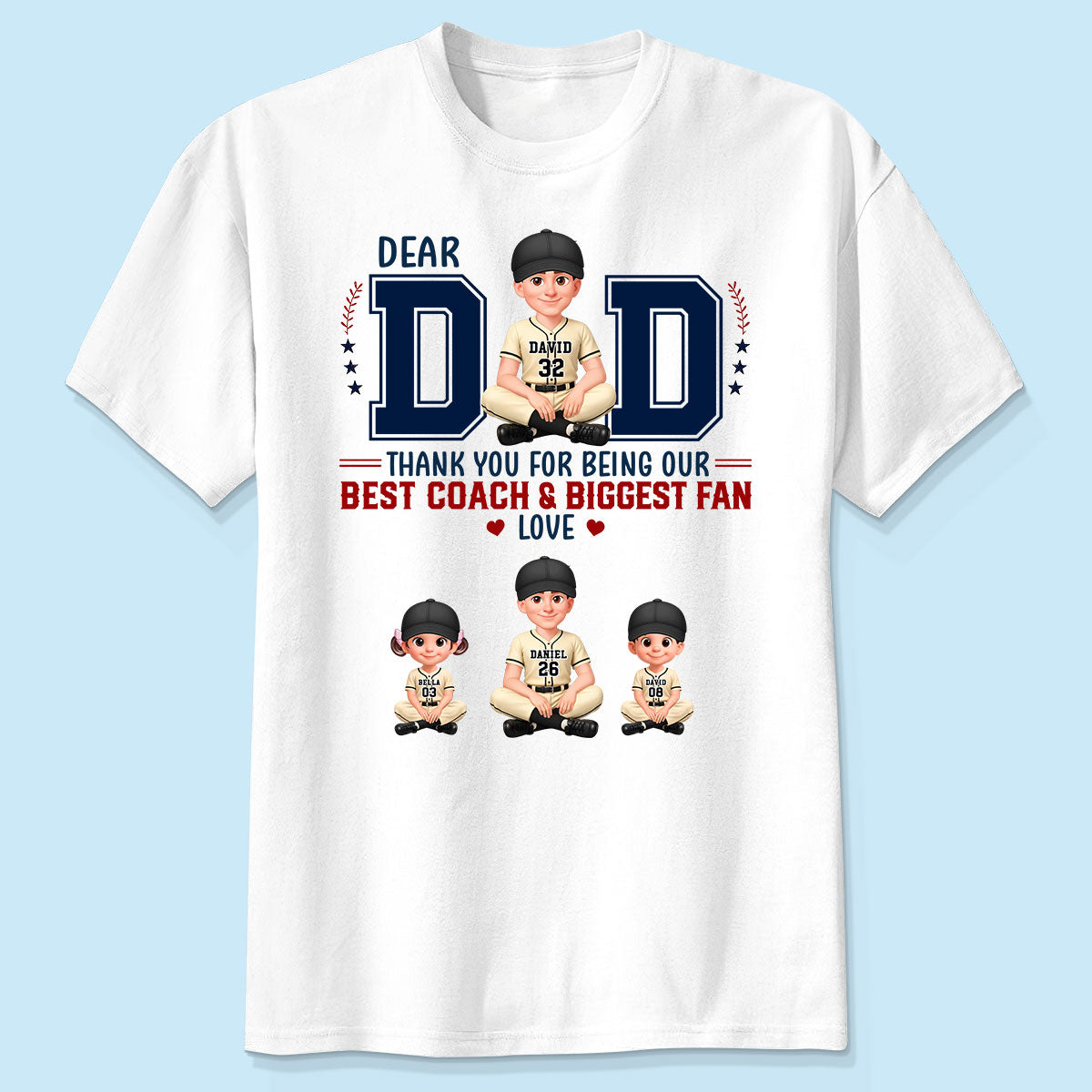 Baseball Dear Dad Thank You - Personalized Shirt - Father's Day Gift For Baseball Dad