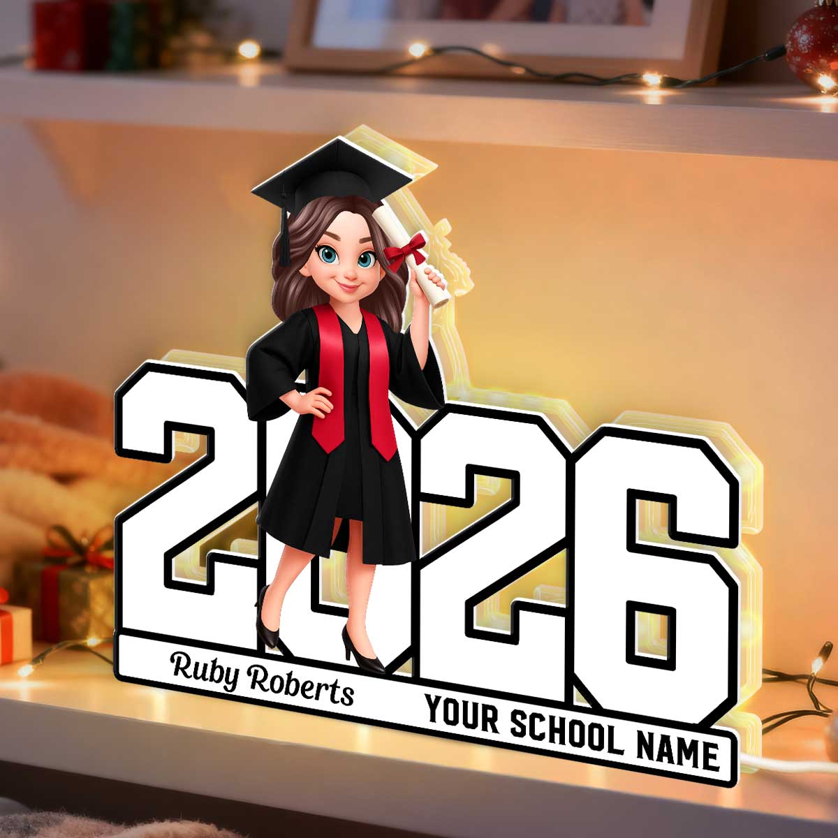 Graduation Senior Class Of Year - Personalized Light Box - Christmas Gift For Graduates
