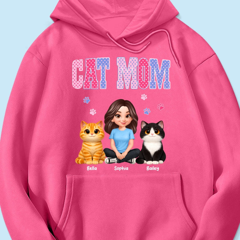 Trending 2026 Polka Dot Pattern Spring Summer Vibe Cat Mom - Personalized Shirt - Mother's Day Gift For Cat Mom