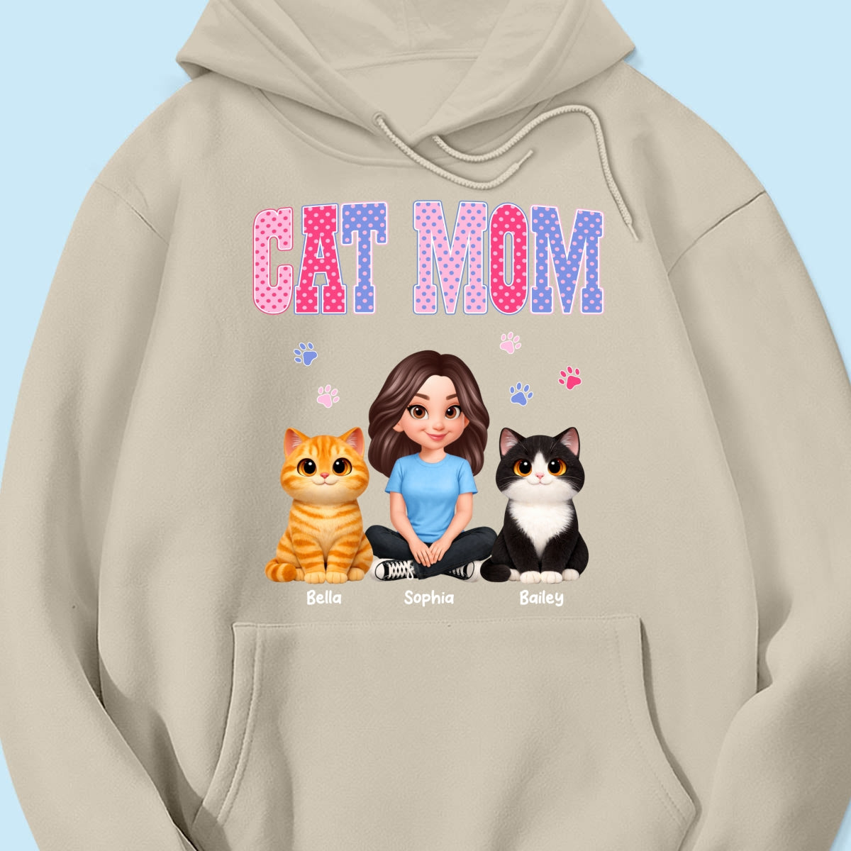 Trending 2026 Polka Dot Pattern Spring Summer Vibe Cat Mom - Personalized Shirt - Mother's Day Gift For Cat Mom