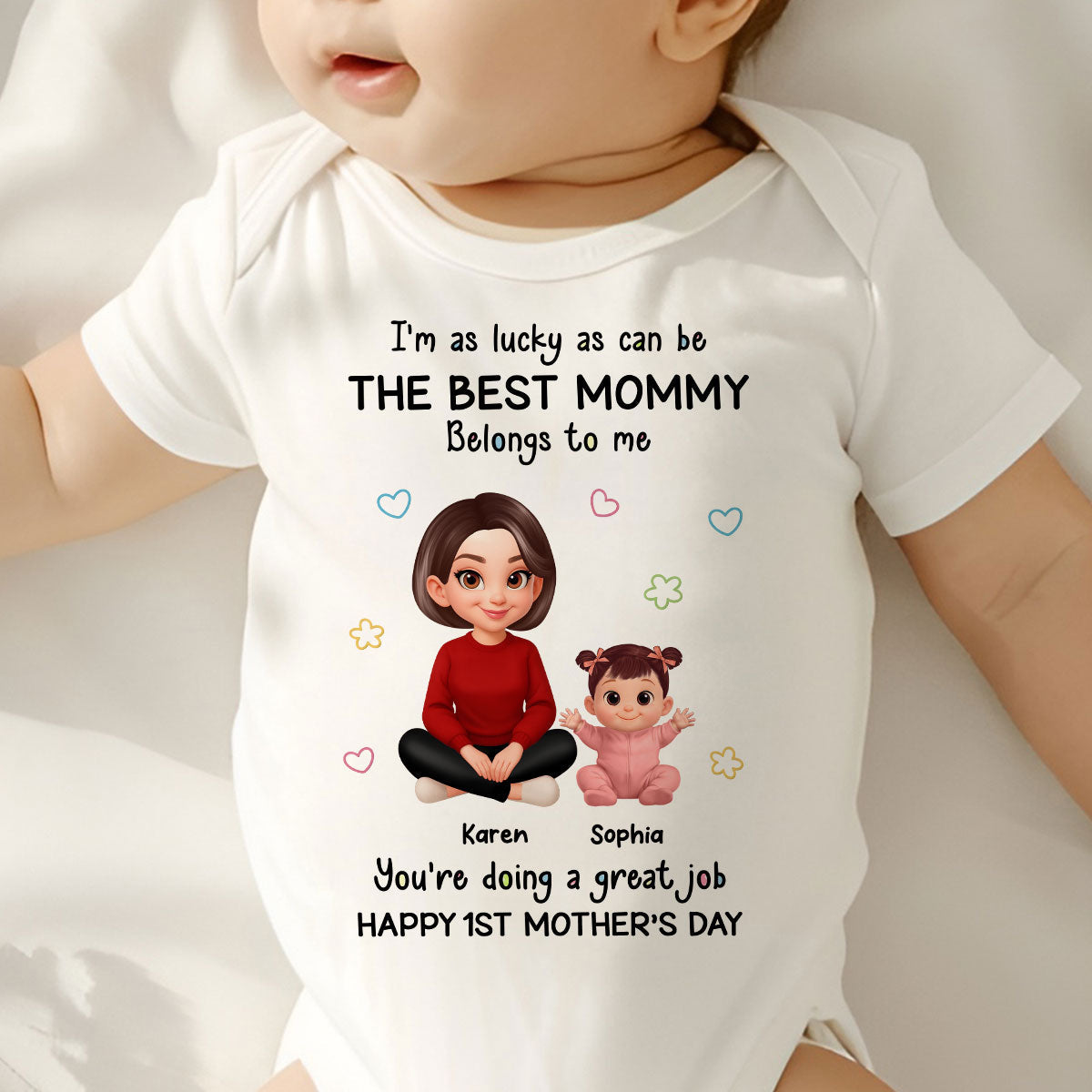 I Am Lucky As Can Be The Best Mommy - Personalized Baby Onesie - First Mother's Day Baby Gift