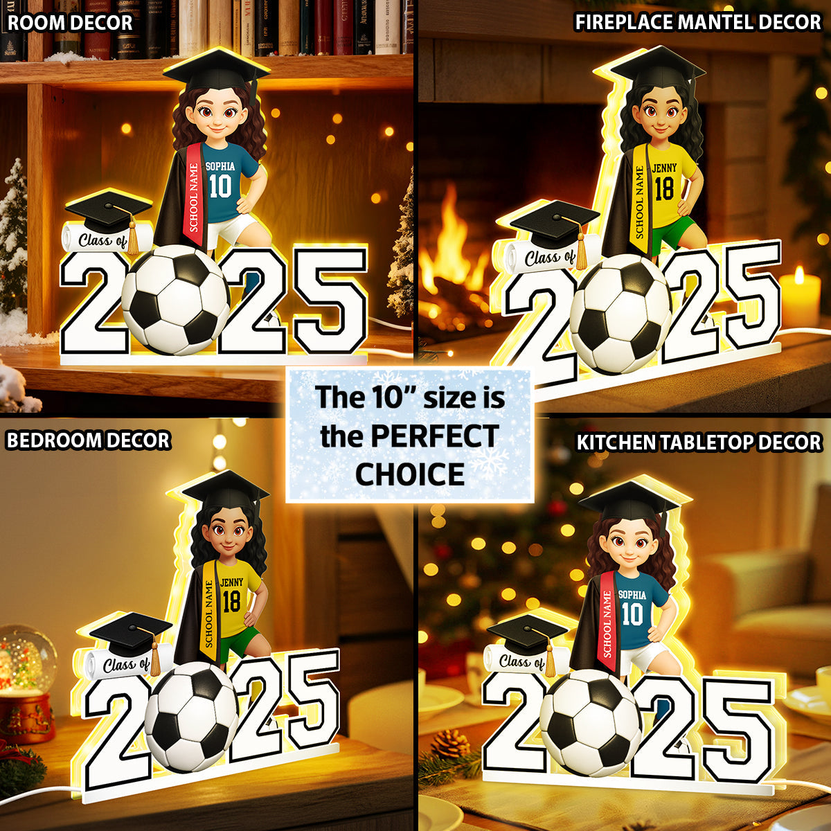 Soccer Boy Girl Senior Graduation - Personalized Light Box - Christmas Gift For Son Daughter Grandson Granddaughter