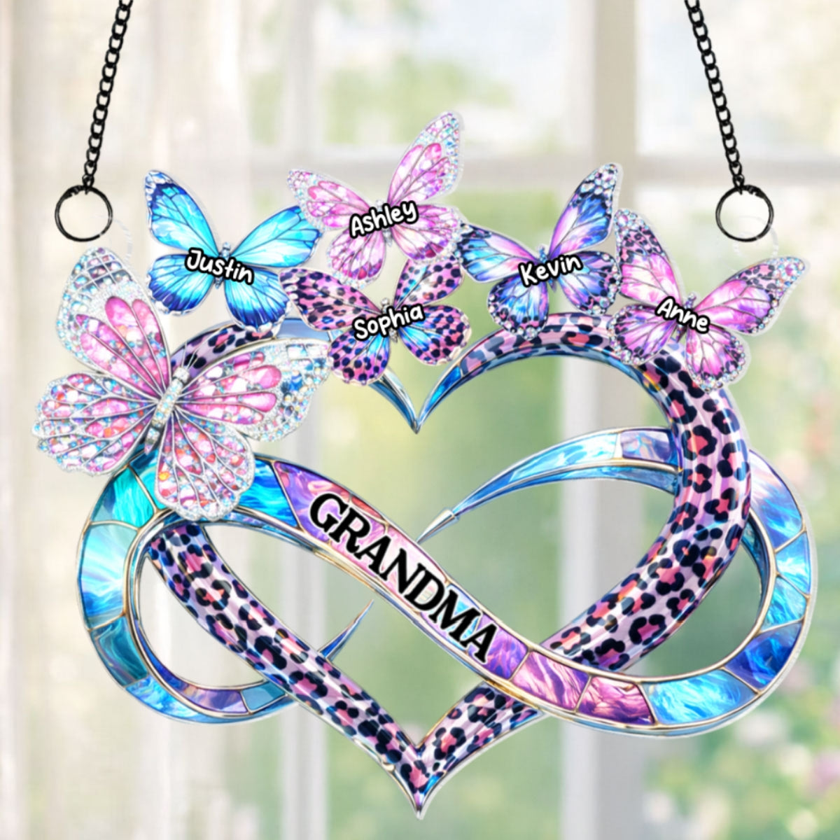 Mom Grandma Heart Infinity - Personalized Suncatcher - Sentimental Mother's Day Gift for Grandma, Mom, Wife