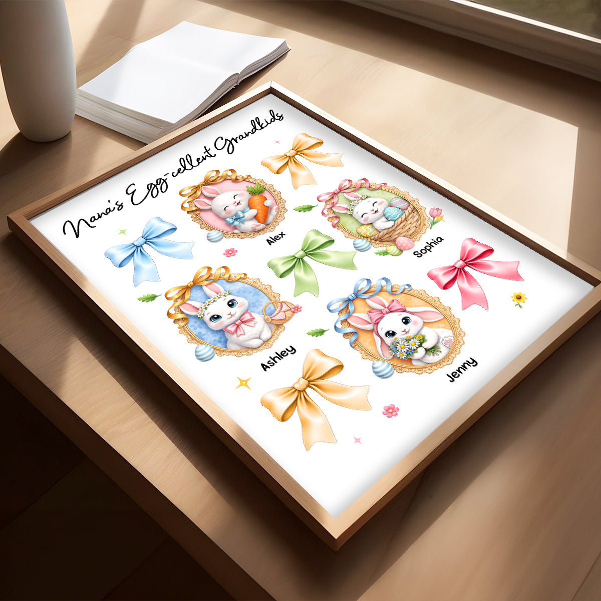 Nana's Egg-cellent Grandkids - Personalized Poster - Easter Decor Gift For Grandma