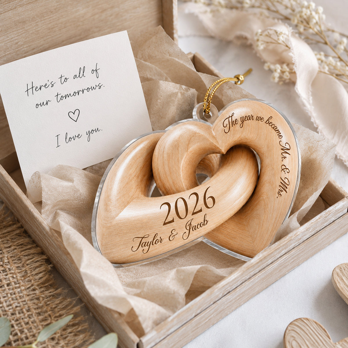 The Year We Became Mr. & Mrs. - Personalized Acrylic Ornament - Heartfelt Keepsake Gift for Her, for Him