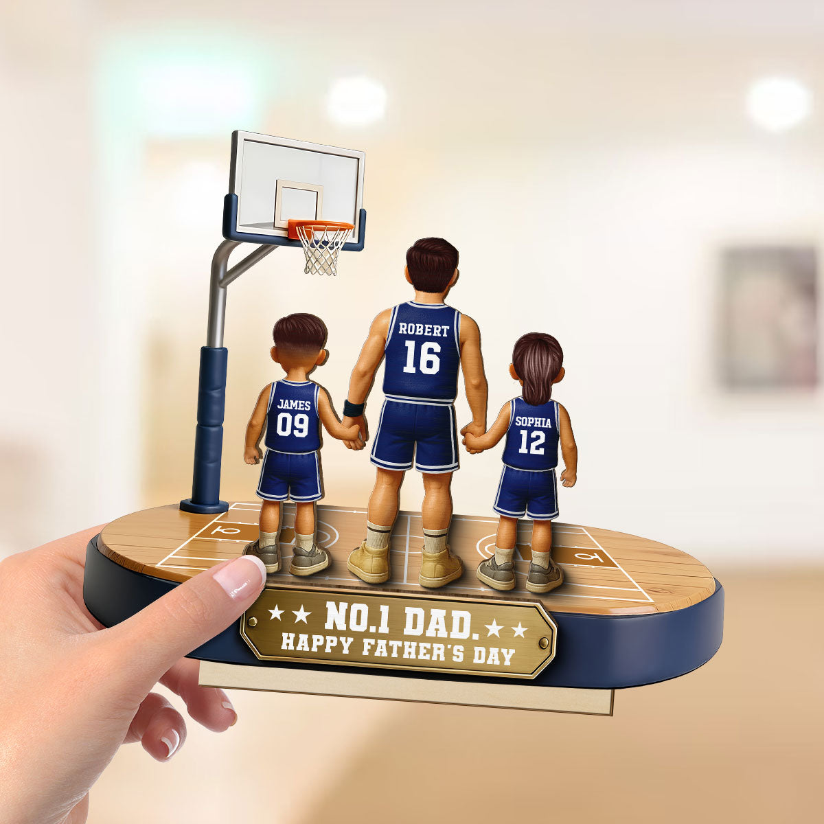 Daddy's Basketball Dream Team - Personalized 2-Layered Wooden Plaque -  Gift For Basketball Dad