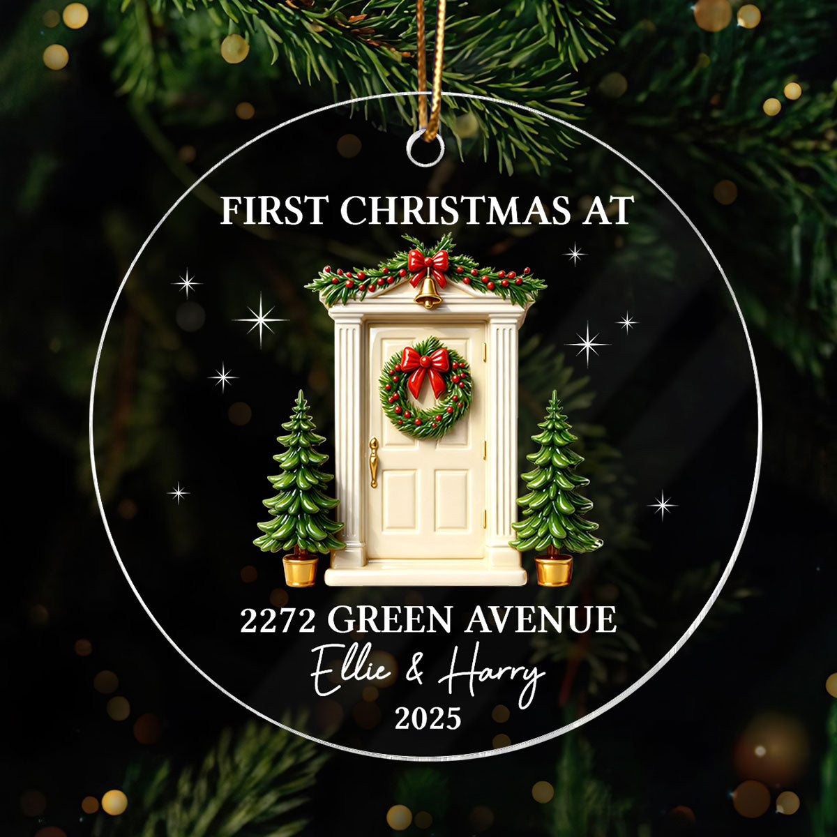 First Christmas New Home 3D Effect - Personalized Acrylic Ornament - New Home Decor