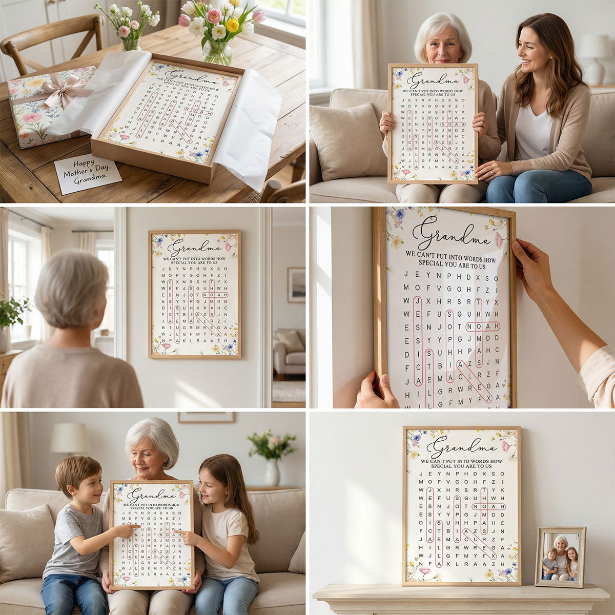 Grandma Word Search Puzzle We Can't Put Into Words How Special You Are - Personalized Poster - Mother's Day Gift For Grandma