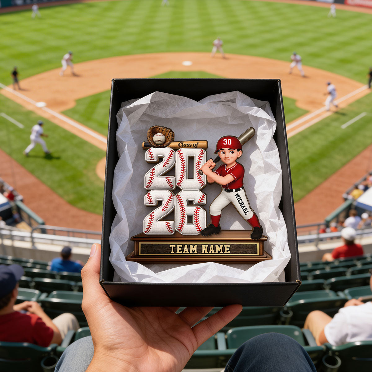 Baseball Senior Class Of 2026 2027 - Personalized 2-Layered Wooden Plaque - Graduation Gift For Son, Daughter, Graduates
