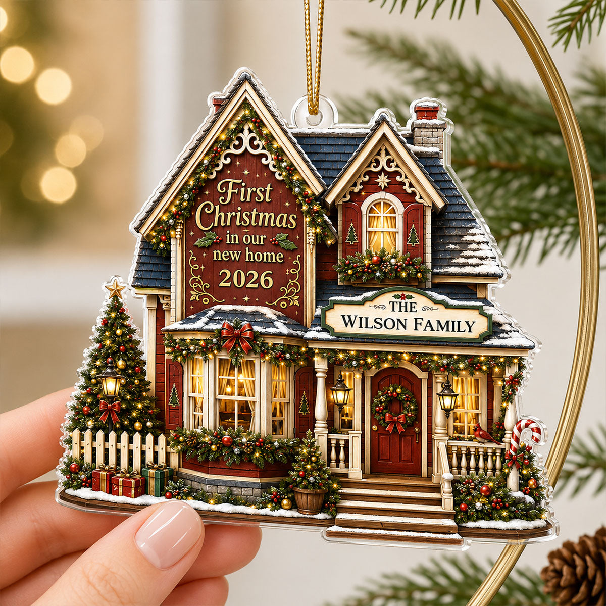 First Christmas in Our New Home - Personalized Acrylic Ornament - New Home Housewarming Gift