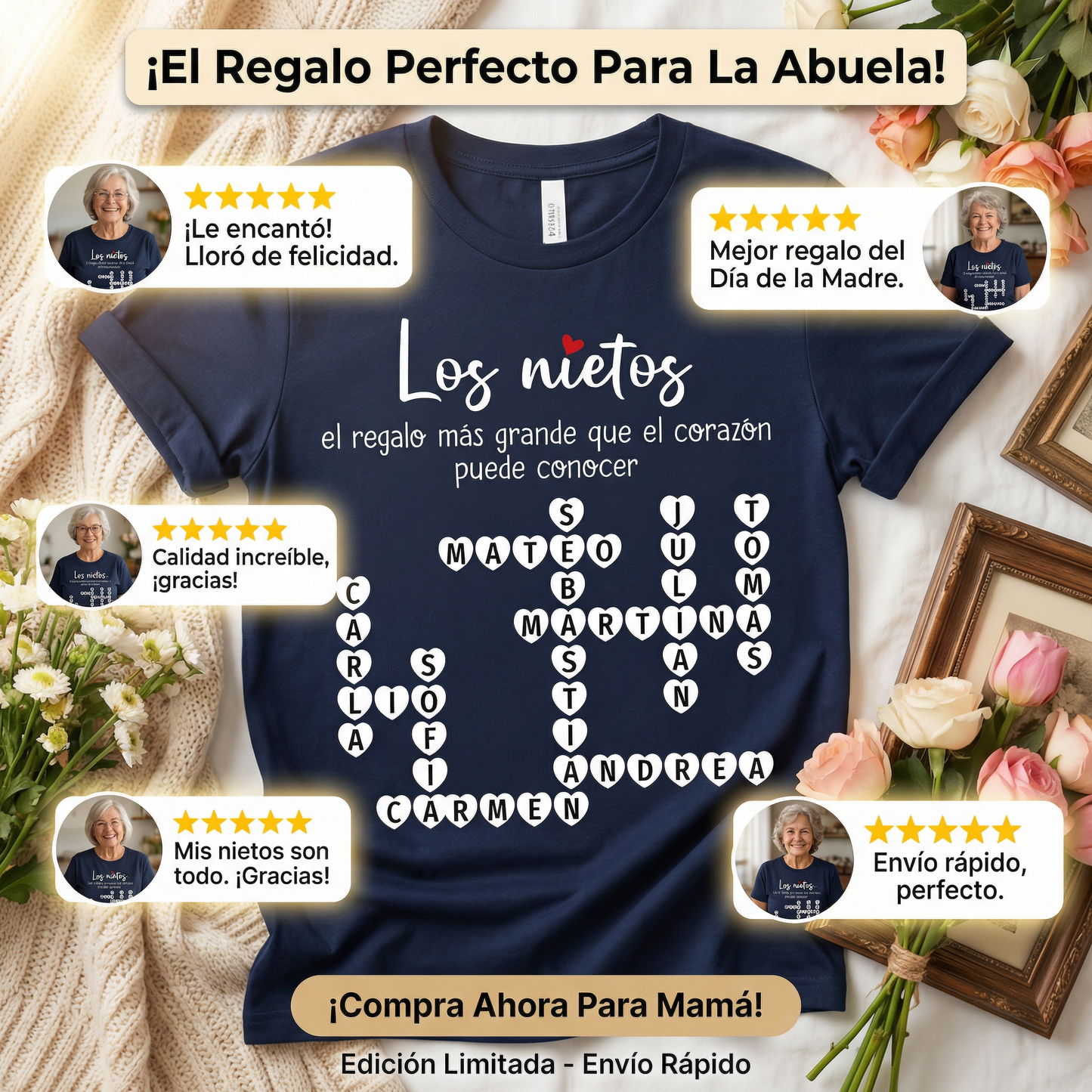 The Greatest Gift You Ever Know Crossword Puzzle Art - Personalized Shirt - Spanish Ver