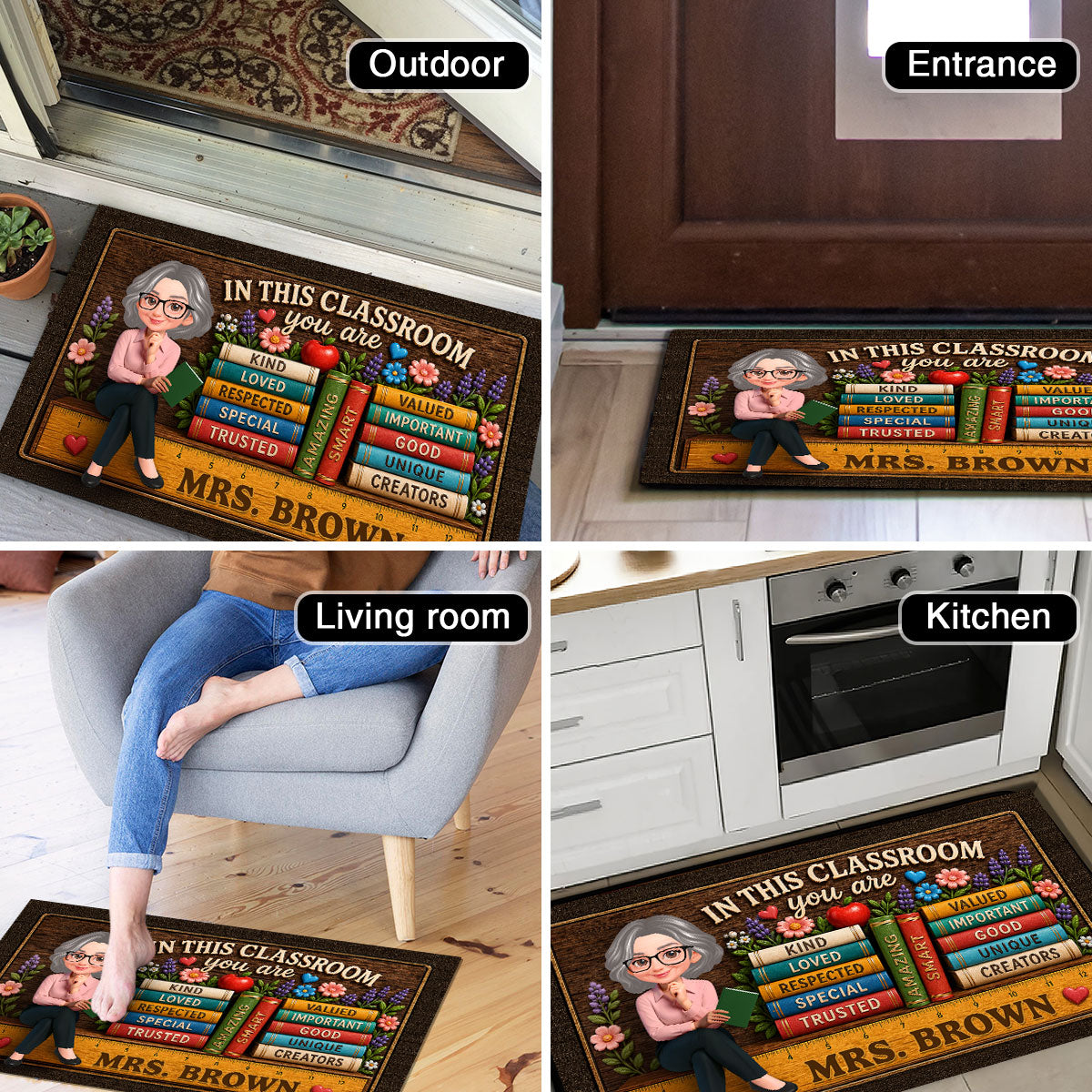 In This Classroom Teacher Welcome Students - Personalized Doormat - Back to School Decor for Teachers