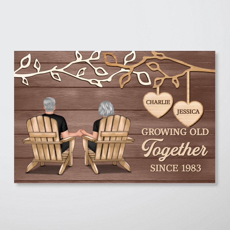 Rustic Vintage Tree Branch Couple Forever Together - Personalized Poster - Gift For Family