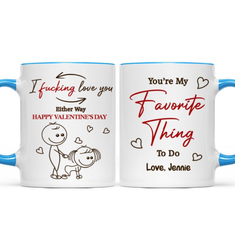 I Fcking Love You Funny Inappropriate Stick Couple - Personalized Mug - Valentine's Day Gift For Him, For Her