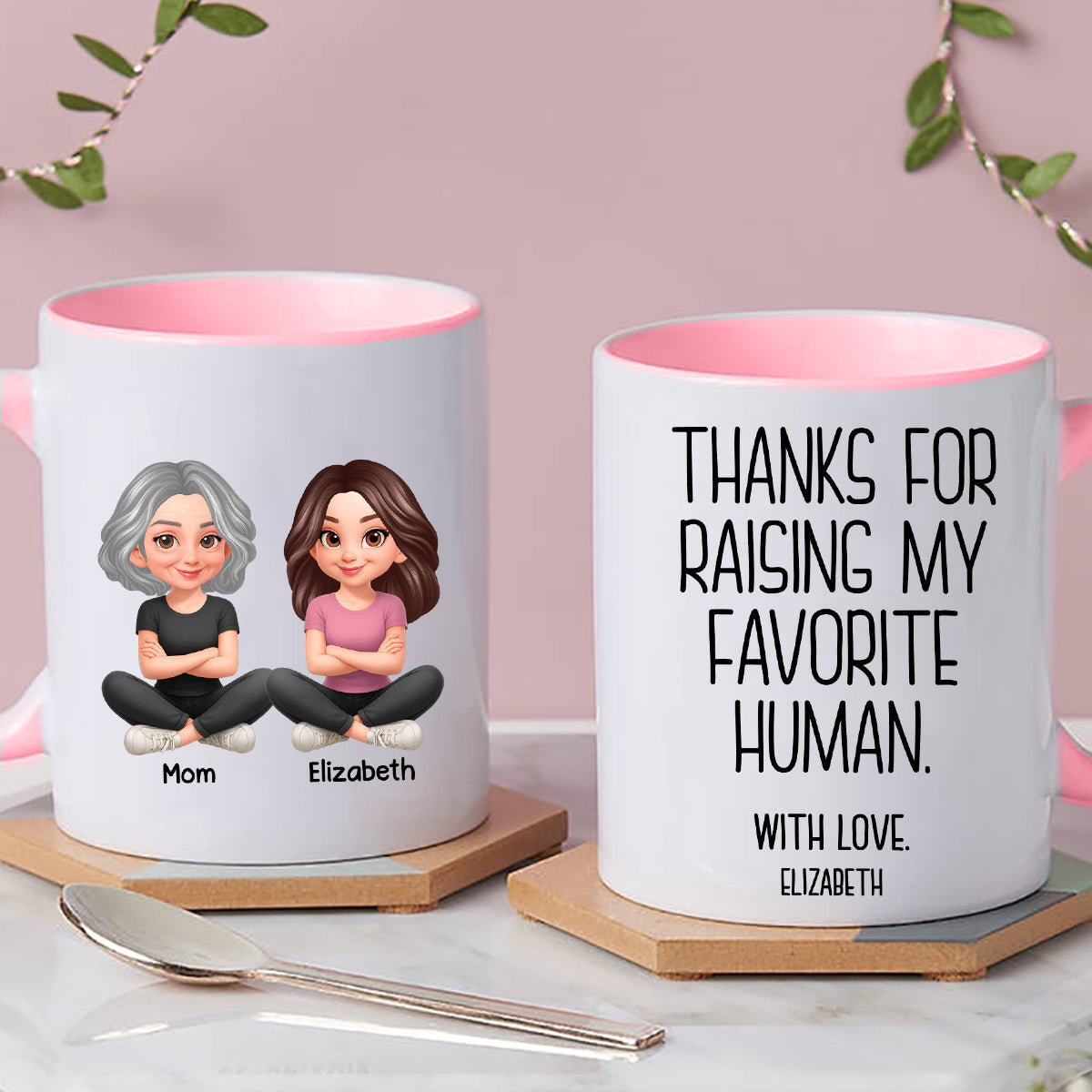 Thanks for Raising My Favorite Human - Personalized Mug - Christmas Gift for Mother-in-Law, Father-in-Law
