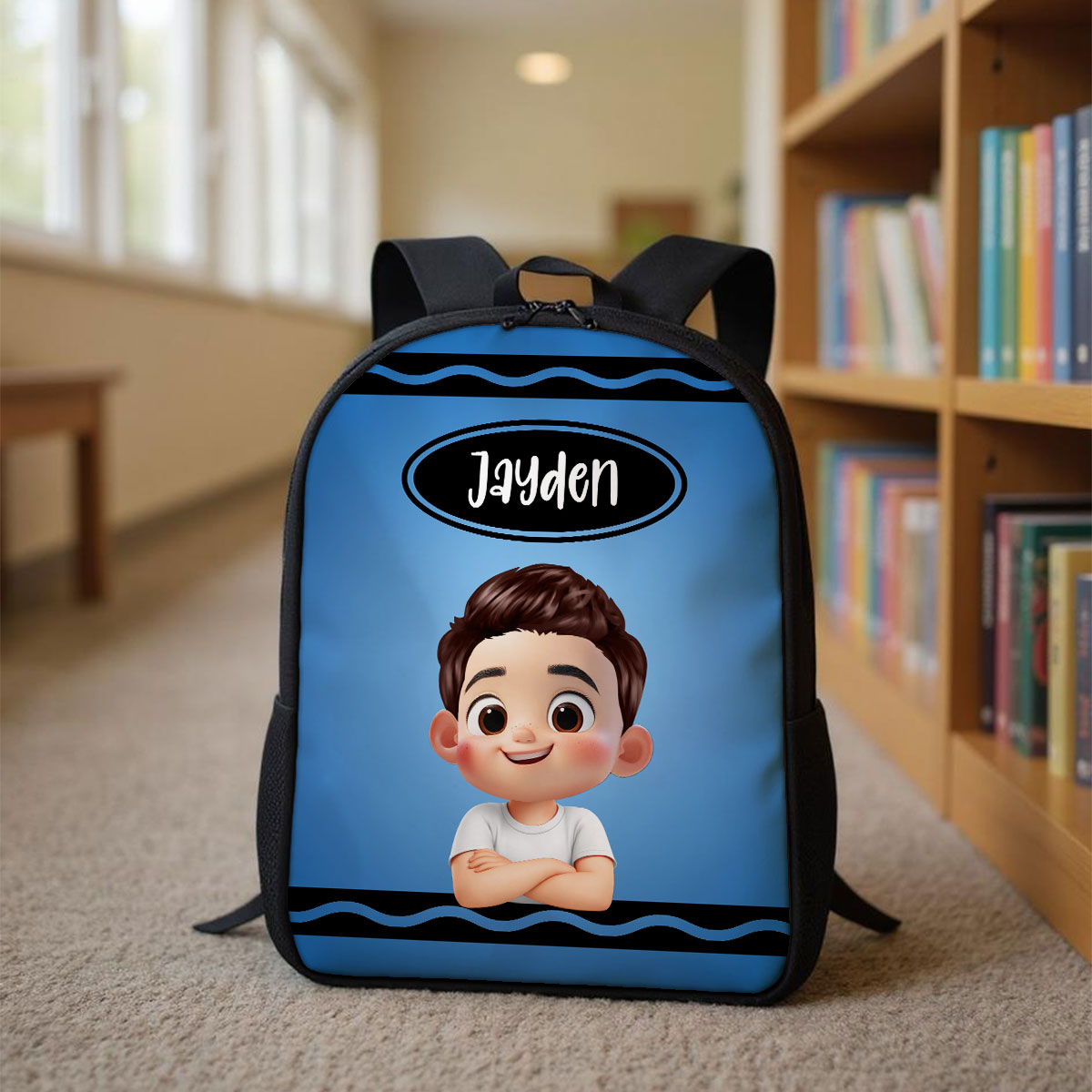 Crayon Color Boy And Girl - Personalized Backpack - Back To School Gift For Kids, Daughters, Sons, Grandkids