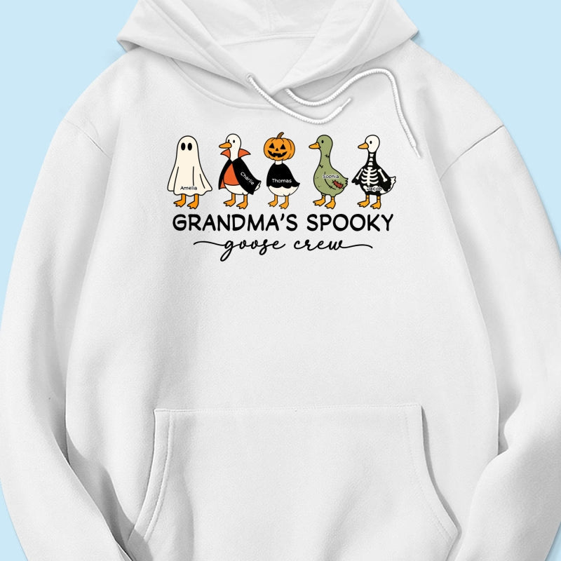 Grandma's Little Goose Crew - Personalized Shirt - Halloween Gift For Grandma, Grandkids