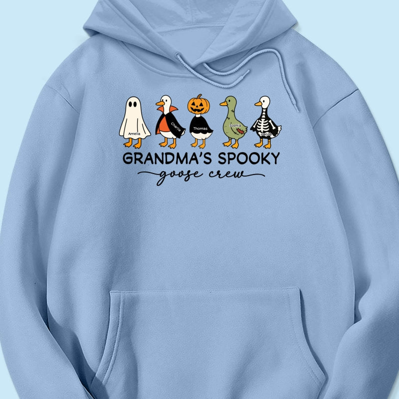 Grandma's Little Goose Crew - Personalized Shirt - Halloween Gift For Grandma, Grandkids
