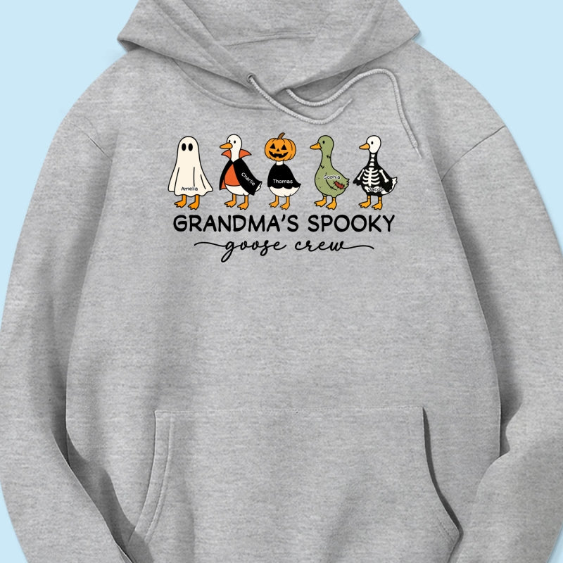 Grandma's Little Goose Crew - Personalized Shirt - Halloween Gift For Grandma, Grandkids