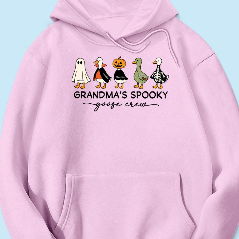 Grandma's Little Goose Crew - Personalized Shirt - Halloween Gift For Grandma, Grandkids