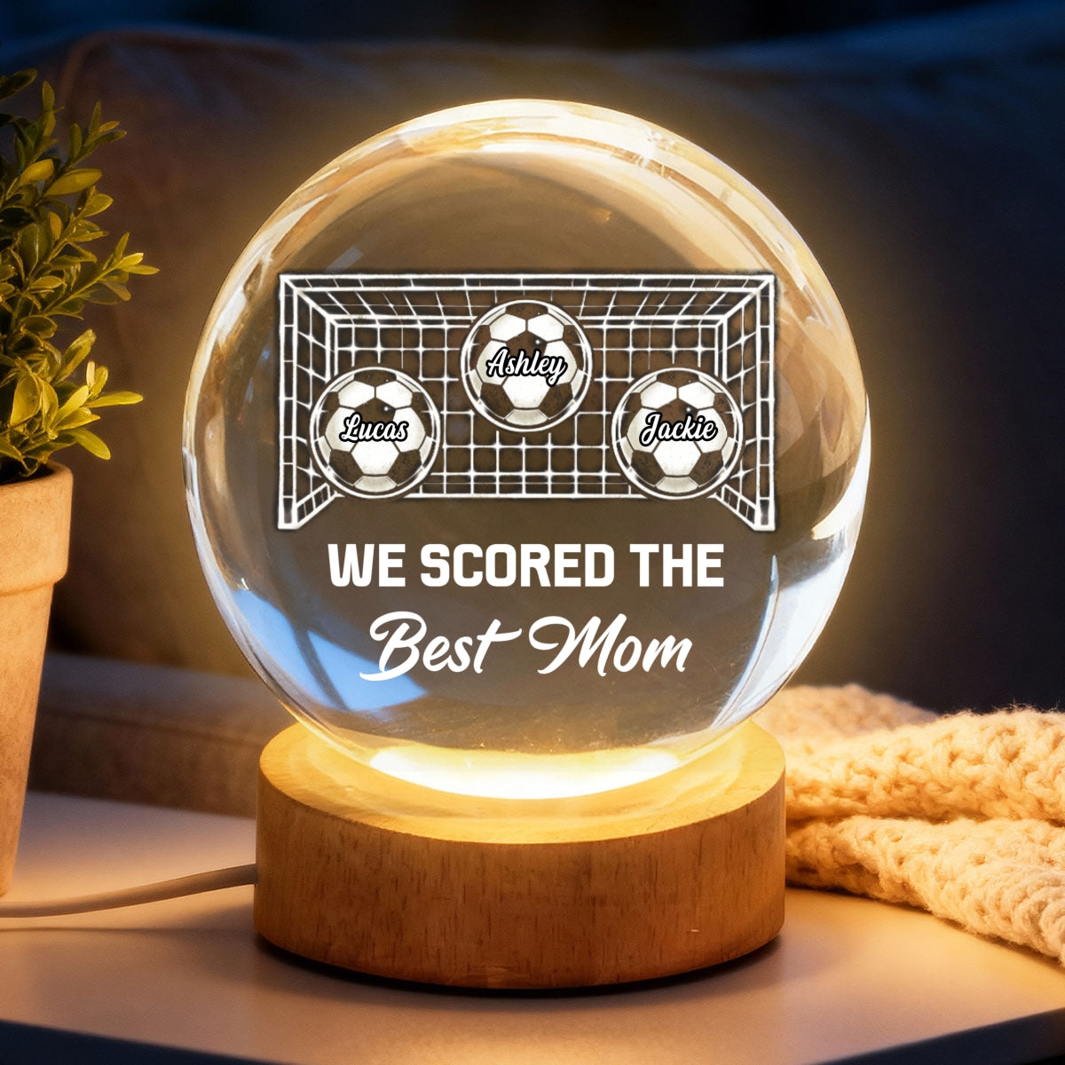 We Scored The Best Mom Soccer Mom - Personalized Crystal Ball - Mother's Day Gift For Soccer Mom, Gift For Wife