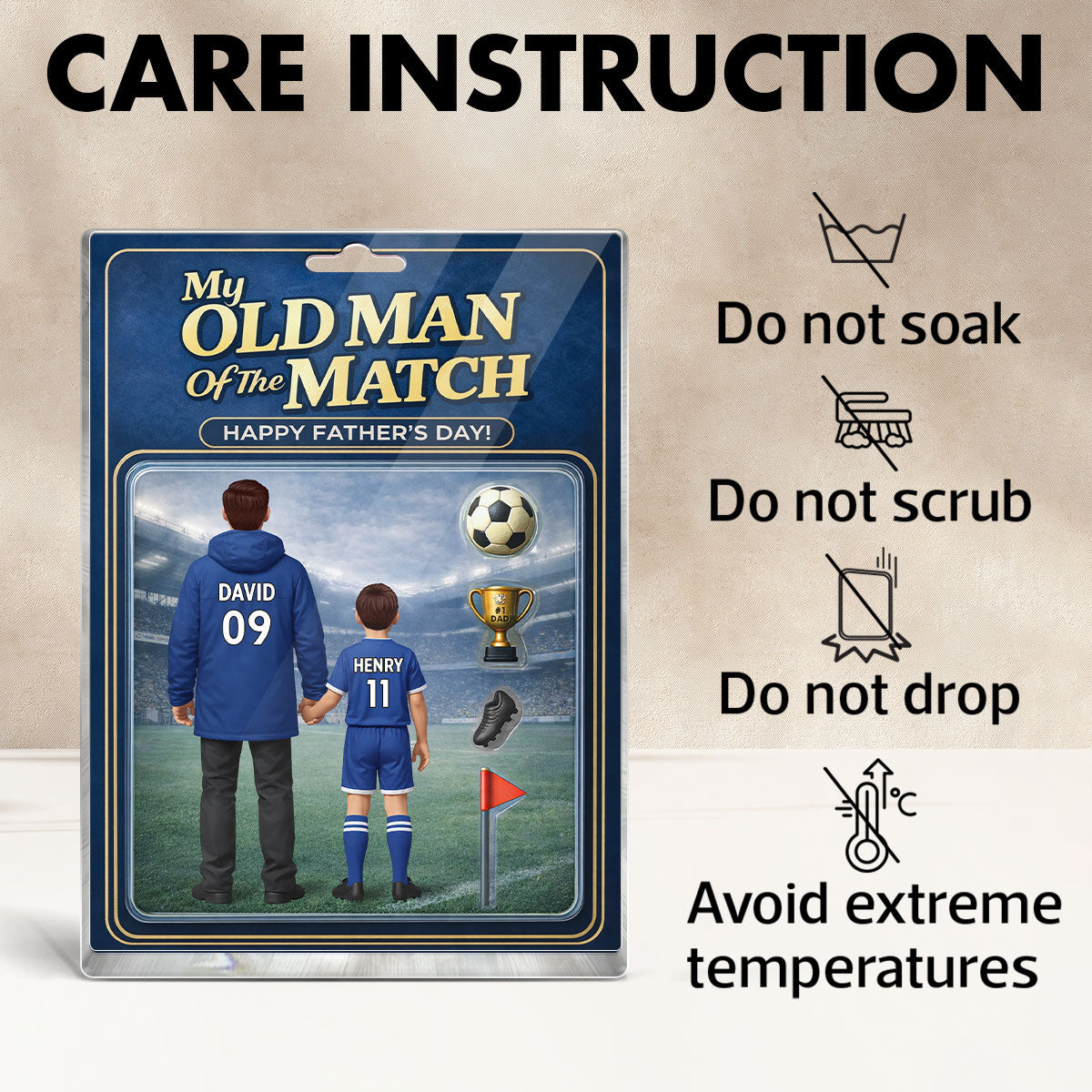 My Old Man Of The Match - Personalised Acrylic Block Plaque - UK  Gift For Football Dad