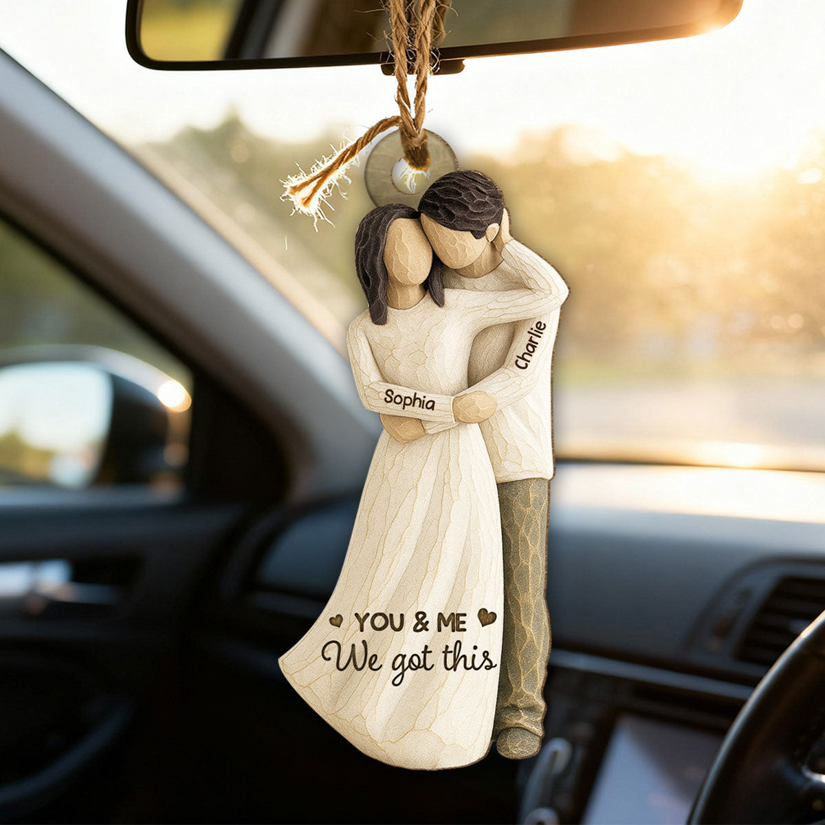 3D Effect First Christmas As Mr. & Mrs. - Personalized Wooden Ornament - Newlyweds Couple Gift