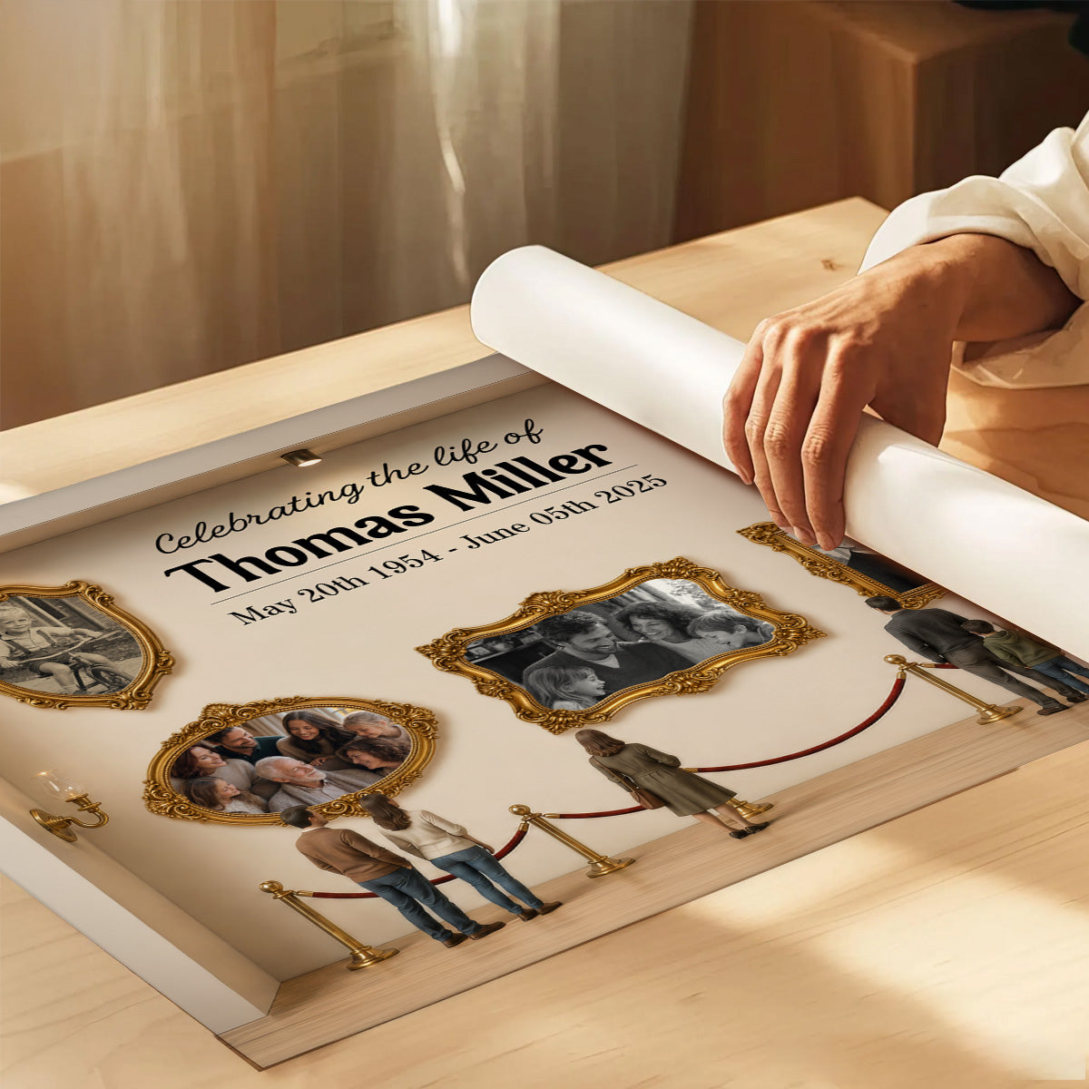 Celebrating The Life Of A Loved One 3D Museum - Personalized Poster - Memorial Sympathy Gift Remembrance Keepsake