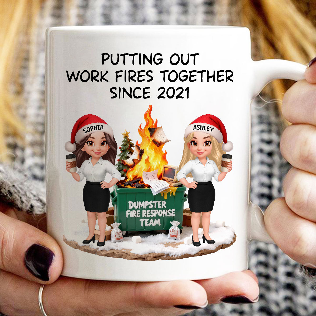 Dumpster Fire Response Team - Personalized Mug - Funny Gift For Coworkers, Work Besties