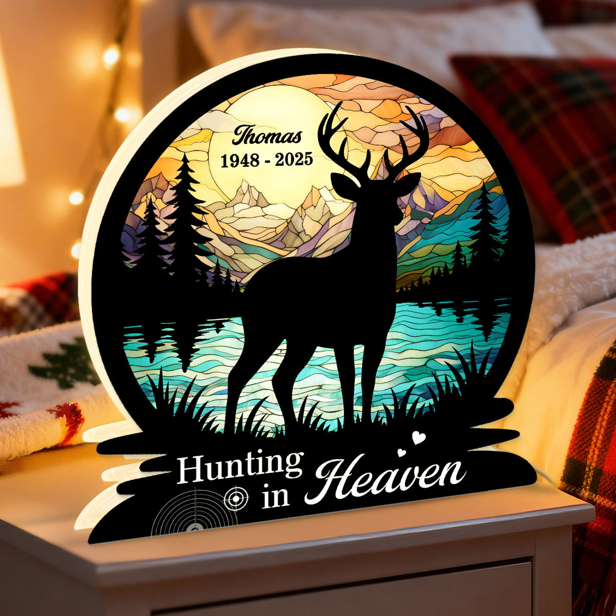 Hunting In Heaven Memorial - Personalized Light Box - Memorial Keepsake For Family