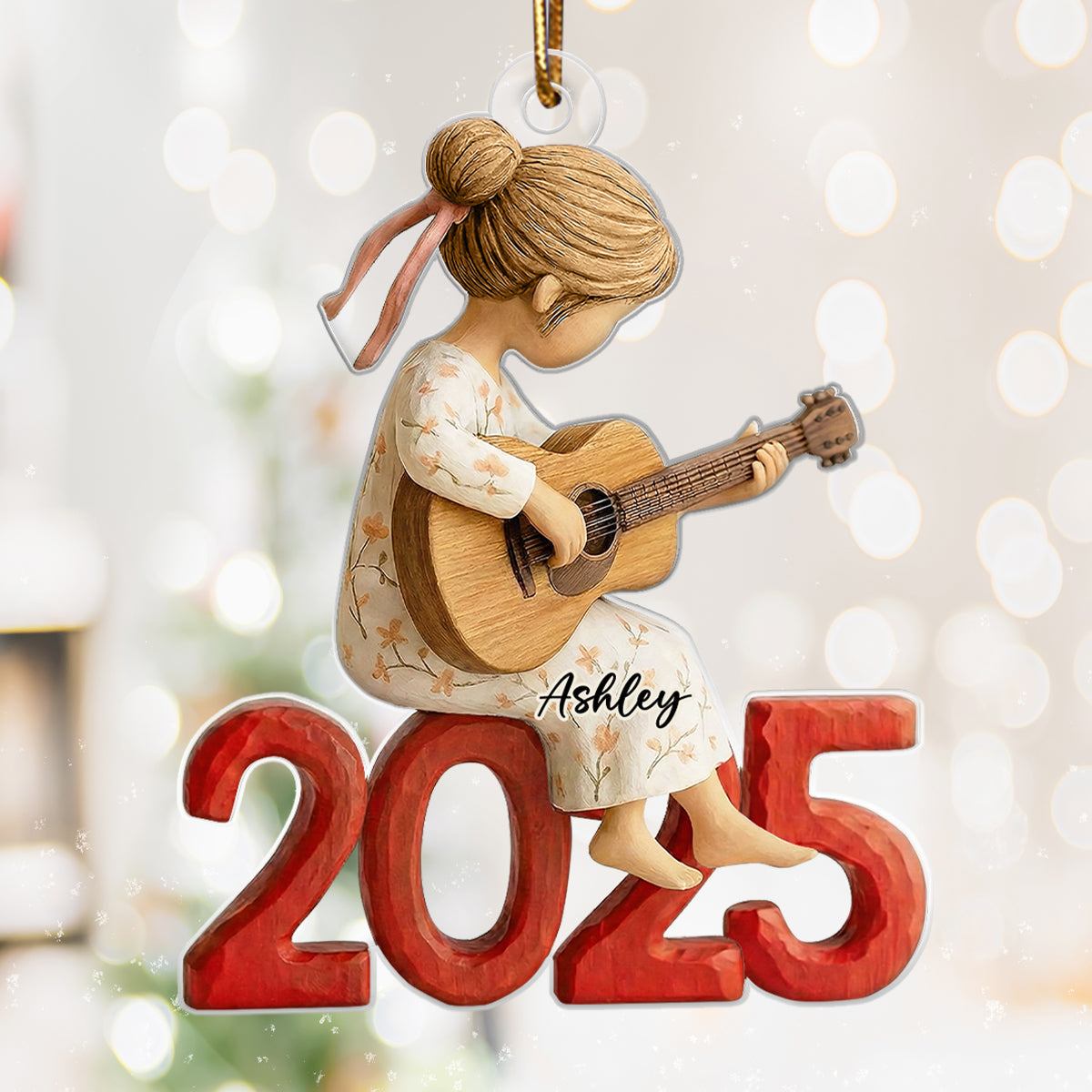 Guitar Player Wooden Figurine 2025 - Personalized Acrylic Ornament - Unique Christmas Gift For Guitarist