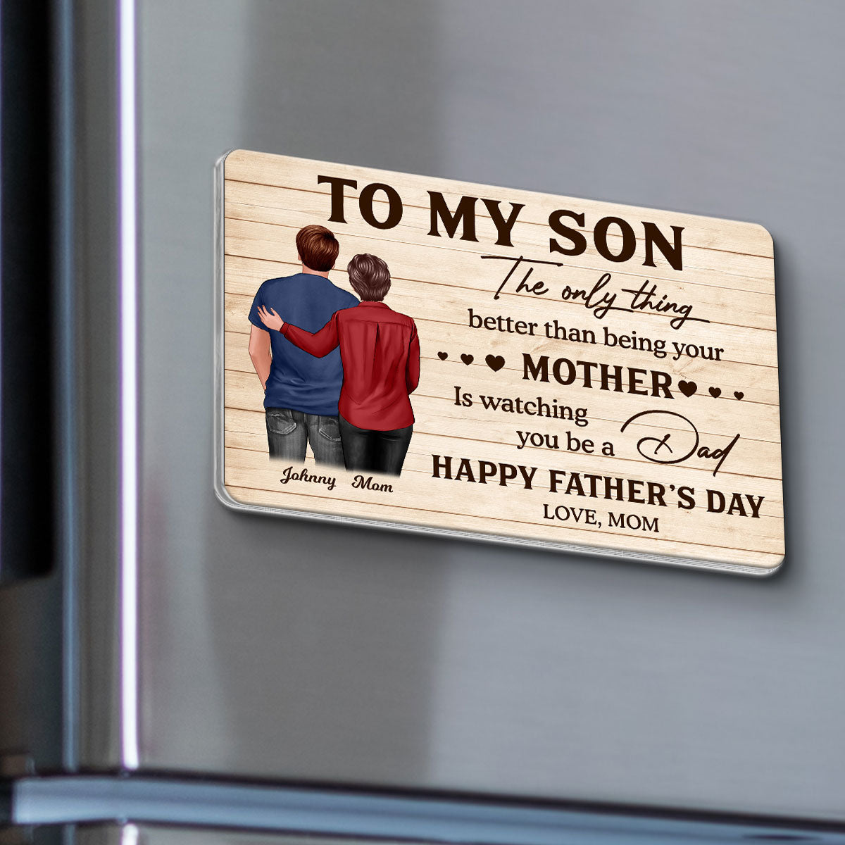 To My Son Watching You Be A Dad - Personalized Acrylic Fridge Magnet - Father's Day Gift For Son