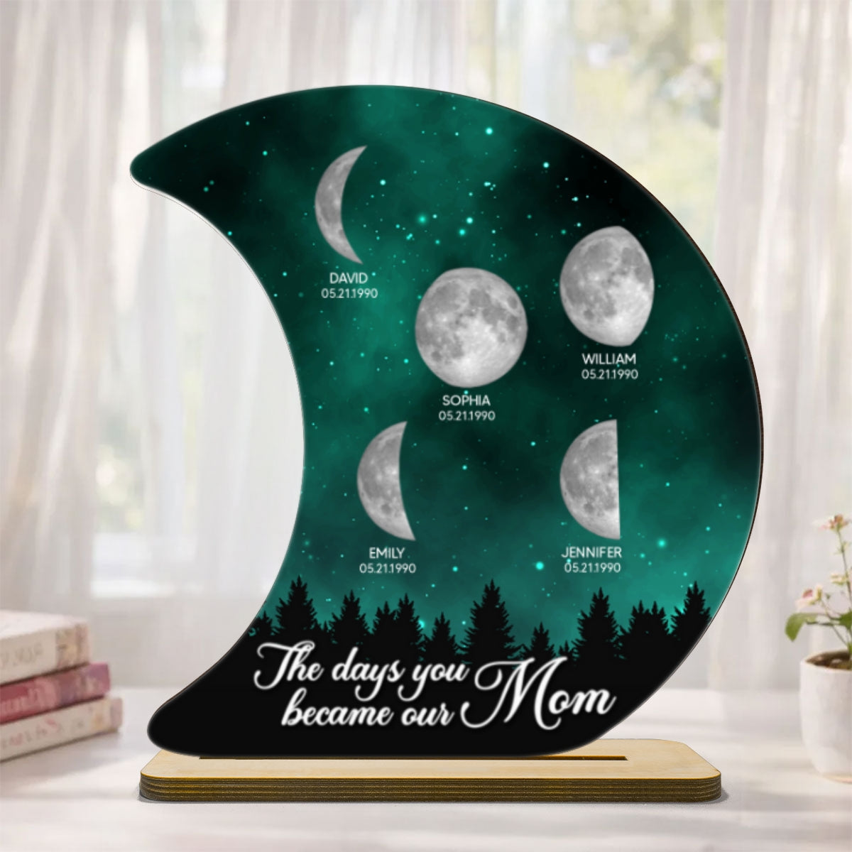 The Days You Became Our Mom Galaxy Night - Personalized 2-Layered Wooden Plaque - Heartfelt Gift For Mom, Grandma
