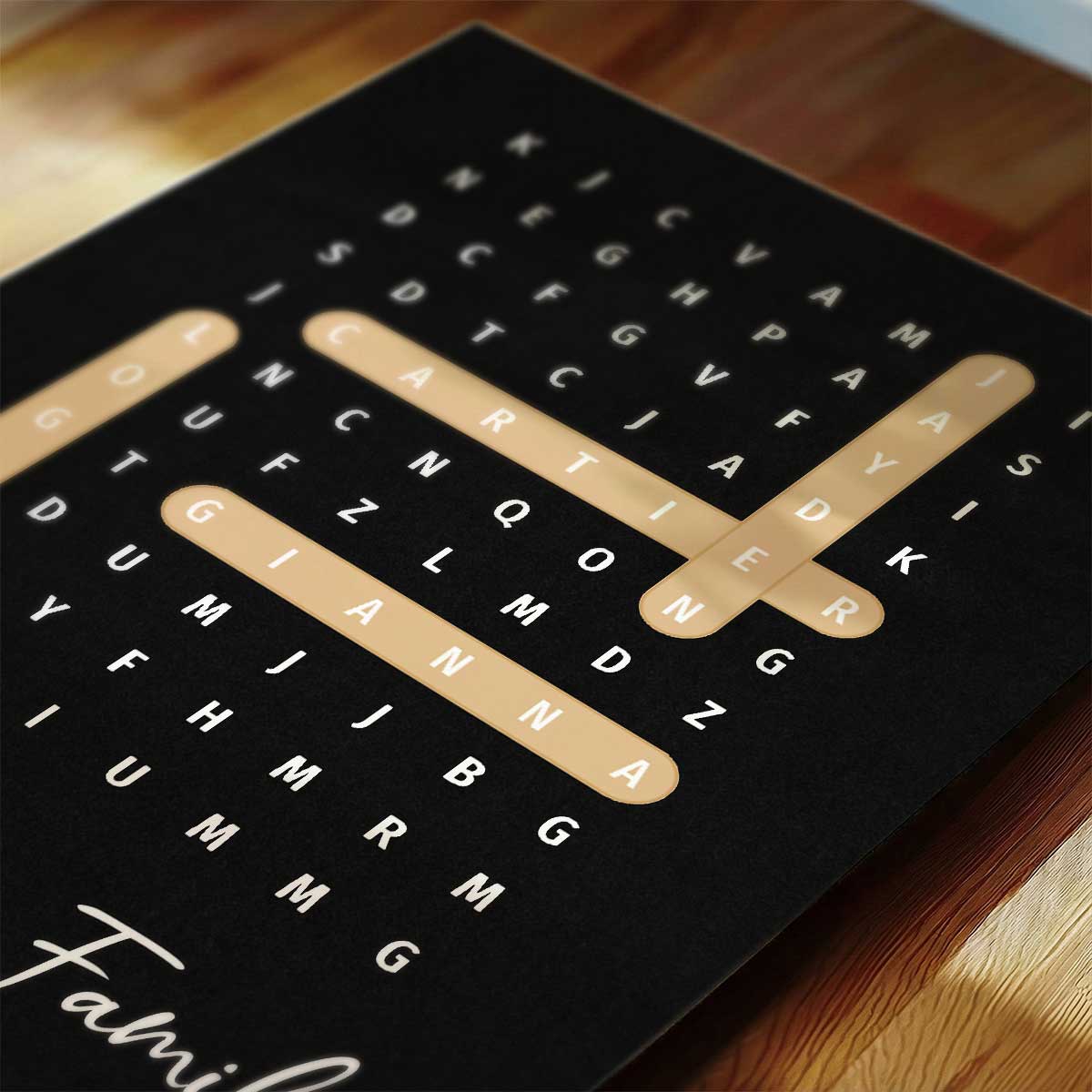 Family Name Word Search Puzzle Created In A Moment, Treasured Forever - Personalized Poster