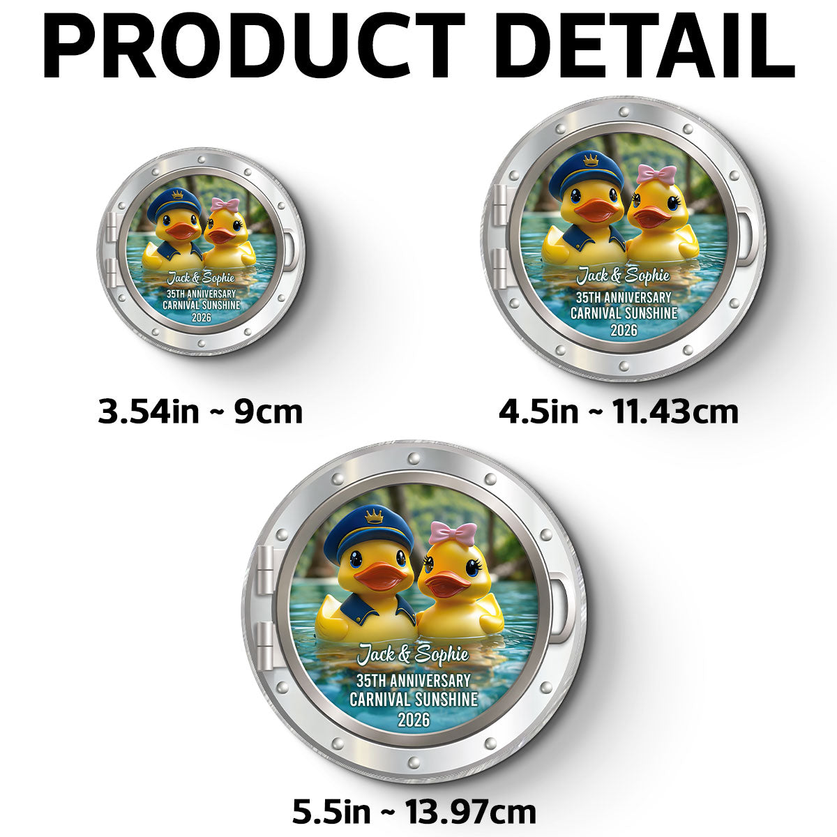 Rubber Duck Couple Anniversary Cruise - Personalized Cruise Door Acrylic Magnet - Cruise Trip Keepsake