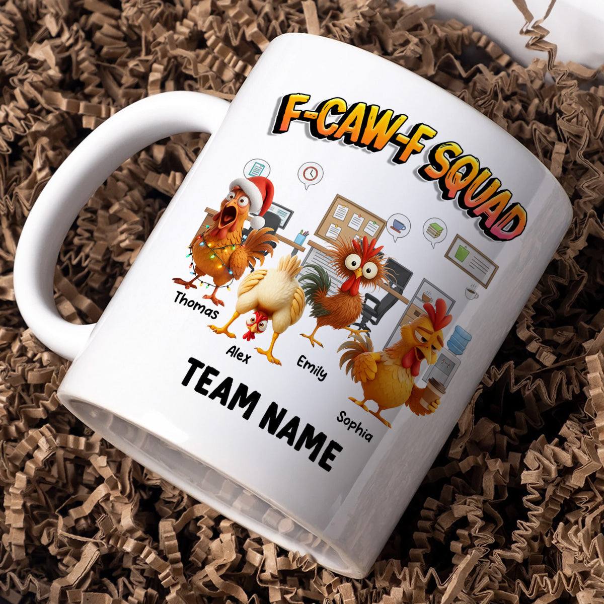 F-Caw-F Squad Funny Chicken Staff - Personalized Mug - Funny Gift For Coworkers, Colleagues
