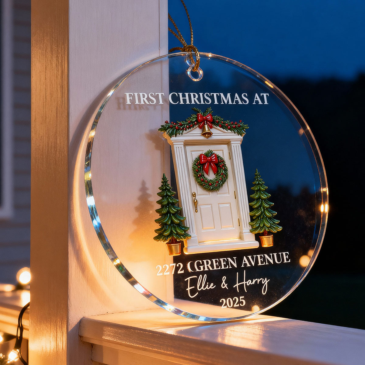 First Christmas New Home 3D Effect - Personalized Acrylic Ornament - New Home Decor