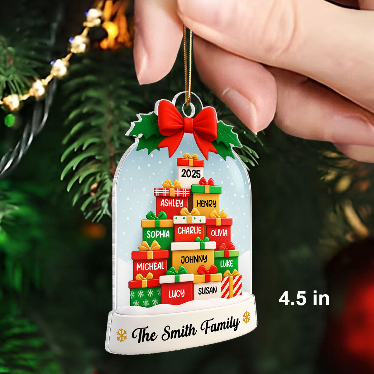 Family Christmas Gifts - Personalized Acrylic Ornament - Christmas Gift for Family