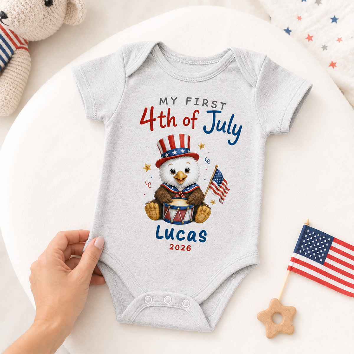 My First 4th Of July - Personalized Baby Apparel - 4th Of July Keepsake For Baby