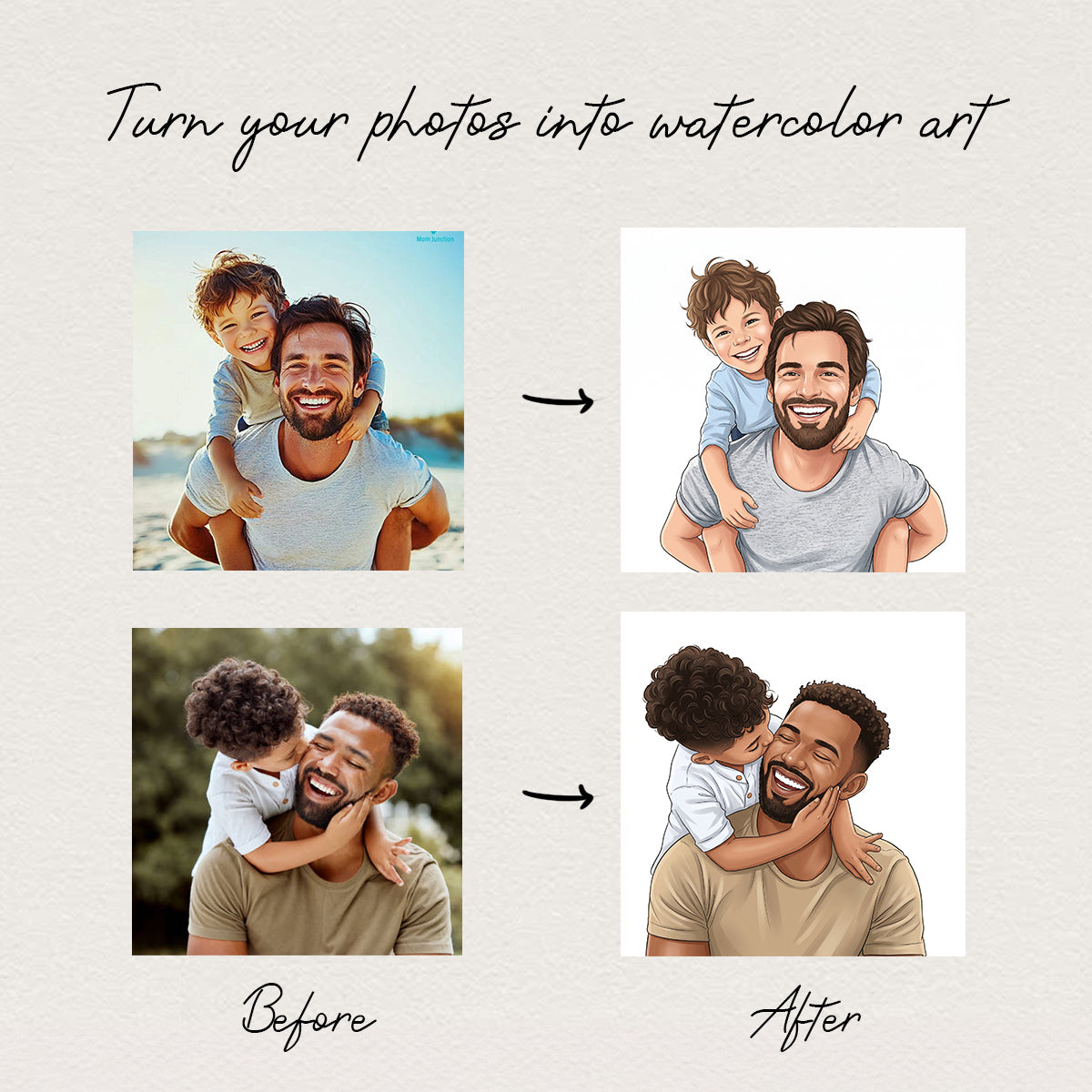 Custom Portrait from Photo - Personalized Acrylic Fridge Magnet - Father's Day Gift for Dad, Husband