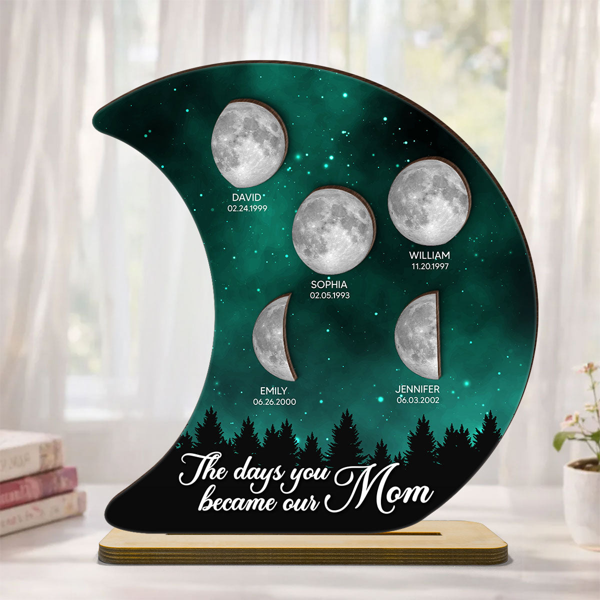 The Days You Became Our Mom Galaxy Night - Personalized 2-Layered Wooden Plaque - Heartfelt Gift For Mom, Grandma