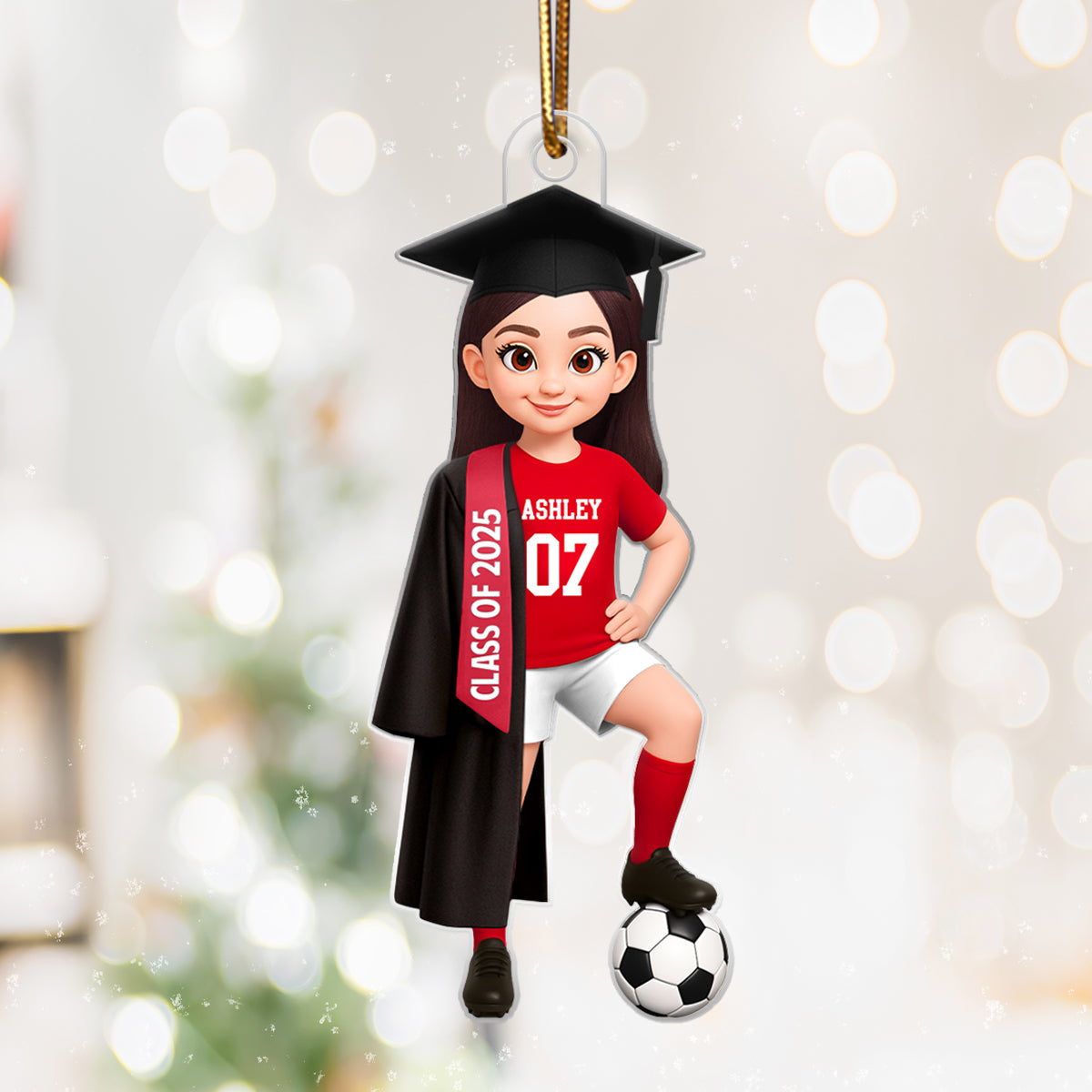 Soccer Boy Girl Senior Graduation - Personalized Acrylic Ornament - Christmas Gift For Son Daughter Grandson Granddaughter